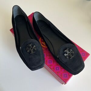 Tory Burch Black Suede Loafers Flats 8.5